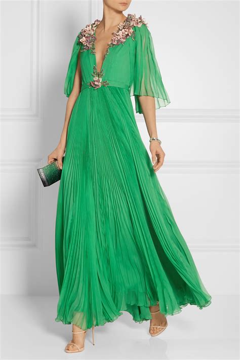 gucci silk chiffon dress|Gucci long dresses.